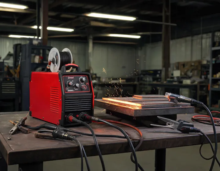 Hobart welding power source in a fabrication bay