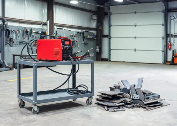 Maintenance cart with portable welder